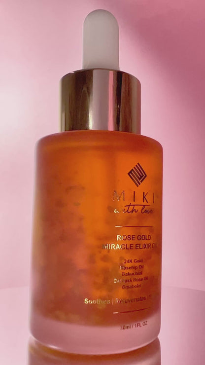 24K Rose Gold Miracle Elixir Oil Refill, Retinol Alternative, 30 ml